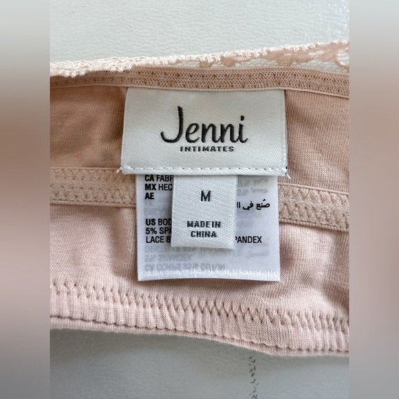 NWT Jenni On Repeat Wide Band T-Shirt Bralette With Lace Trim In Beige Size Med - Picture 5 of 8
